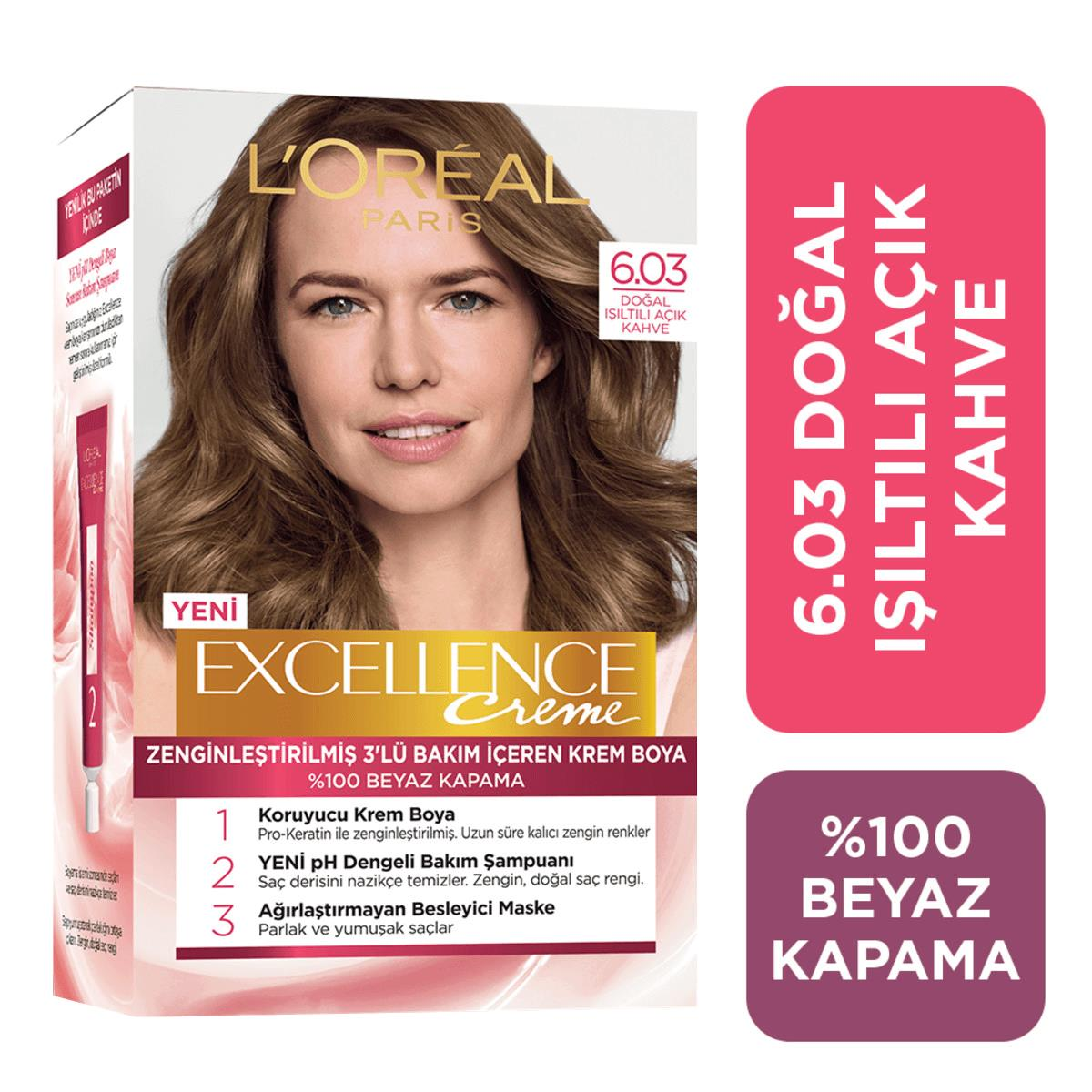 LOREAL SAÇ BOYASI 6/03 IŞILTILI AÇIK KAHVE
