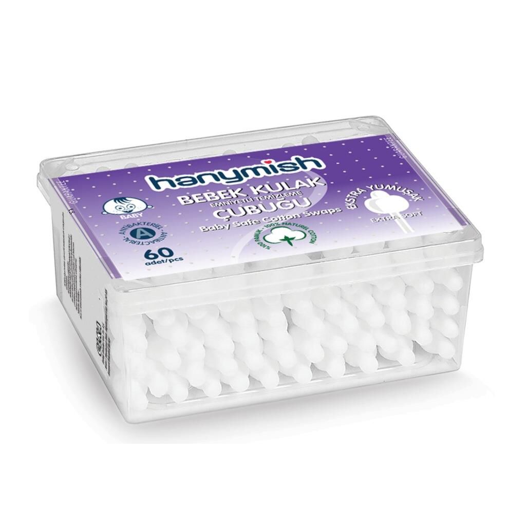HANYMİSH BEBEK KULAK ÇUBUĞU EMNİYETLİ 60LI (922)
