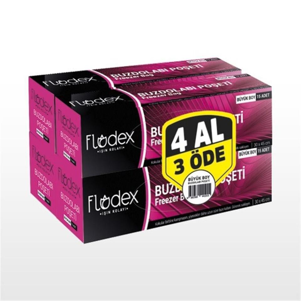 FLODEX BUZDOLABI POŞETİ 4AL 3ÖDE BÜYÜK (30*45)