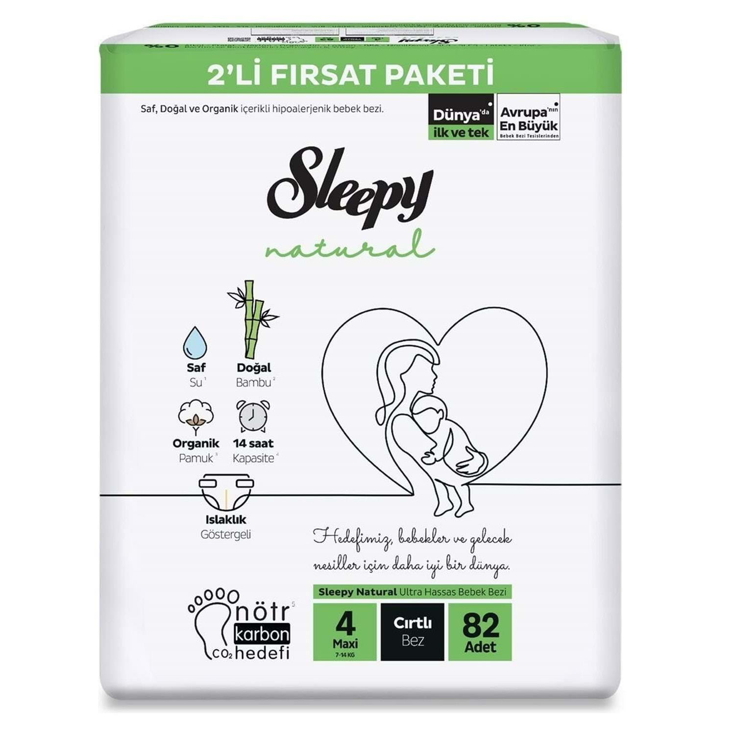 SLEEPY NATURAL 2Lİ FIRSAT PAKETİ NO:4+MAXİ PL 66LI