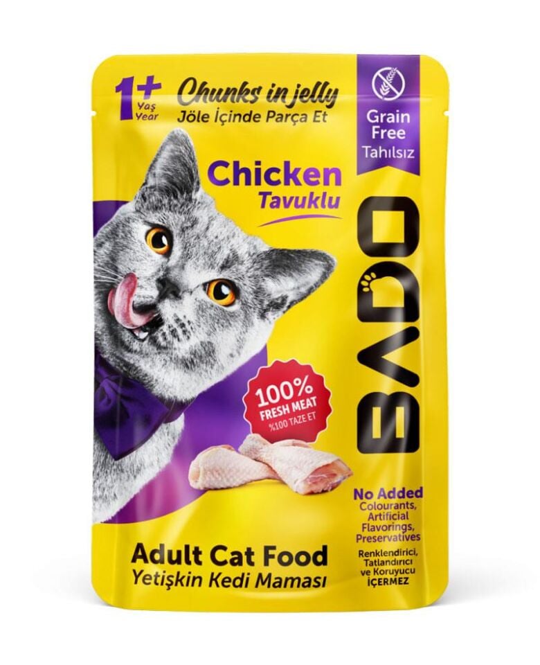 BADO YETİŞKİN KEDİ MAMASI 85GR TAVUK YAŞ MAMA