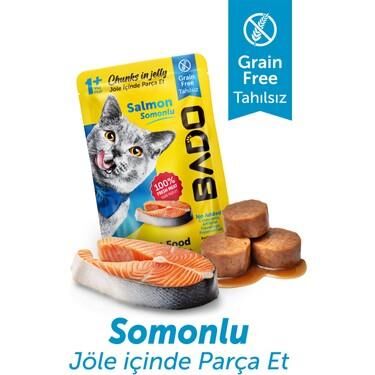 BADO YETİŞKİN KEDİ MAMASI 85GR SOMON YAŞ MAMA