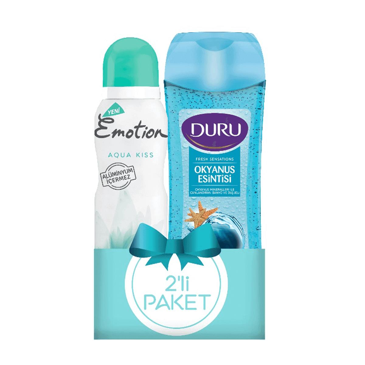 EMOTİON DEODORANT 150ML AQUA KISS+DUŞ JELİ 250ML