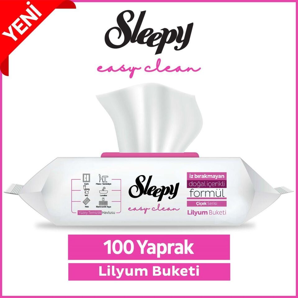 SLEEPY YÜZEY TEMİZLEME HAVLUSU 100LÜ LİLYUM BUKETİ