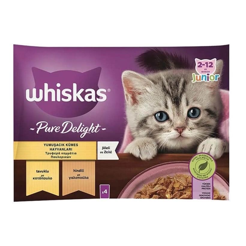 WHİSKAS POUCH 4LÜ PAKET TAVUKLU HİNDİLİ 4*85GR