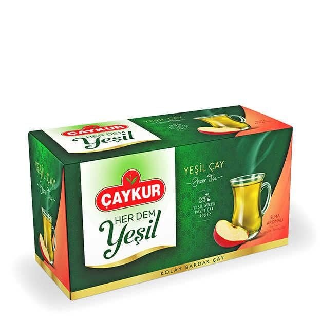 ÇAYKUR YEŞİL ÇAY ELMALI 40GR