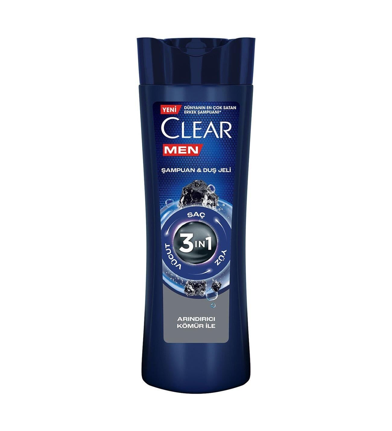CLEAR ŞAMPUAN&DUŞ JELİ 350ML MEN 3IN1 Y.ARINDIRICI