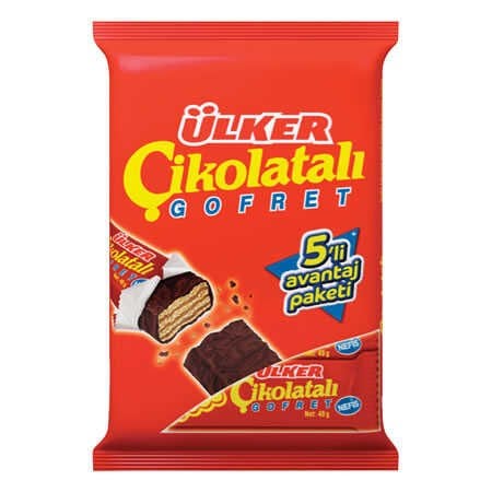 XÜLKER ÇİKOLATALI GOFRET 5Lİ 183-02