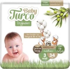 BABY TURCO BEBEK BEZİ JMB  DOĞADAN NO:3 34LÜ MİDİ