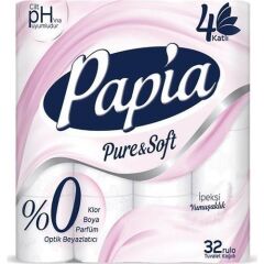 PAPİA TUV.KAĞ 32Lİ PURE & SOFT İPEKSİ YUM.4KAT