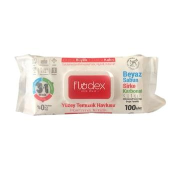 FLODEX YÜZEY TEM.HAVLUSU 100LÜ B.SABUN SİRKE KARB.