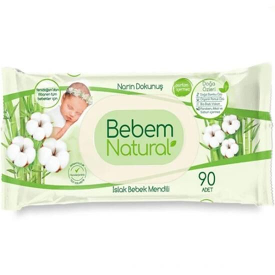 BEBEM NATURAL PARFÜMSÜZ 90LI ISLAK BEBEK MENDİLİ