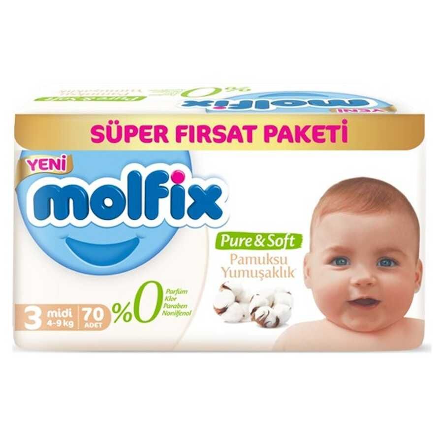 XMOLFİX PURE&SOFT SÜPER FIRSAT MİDİ NO:3 70Lİ