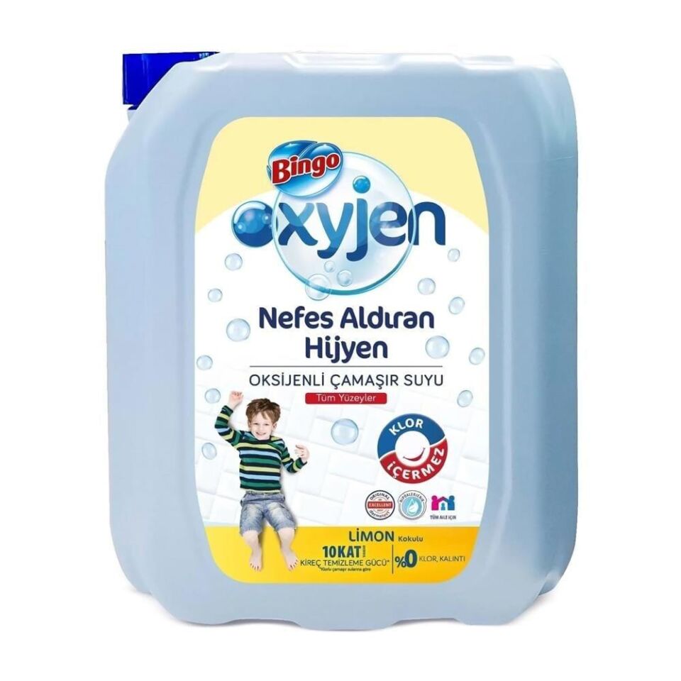 BİNGO OXYJEN ÇAMAŞIR SUYU 4LT LİMON KOKULU