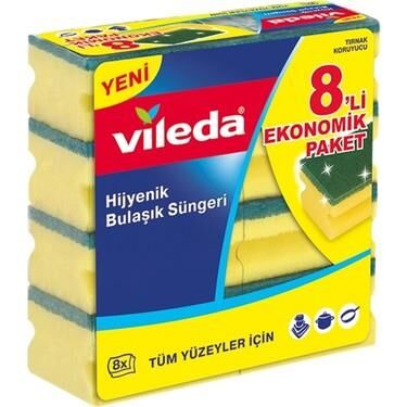 VİLEDA GLİTZİ 8Lİ YEŞİL OLUKLU SÜNGER