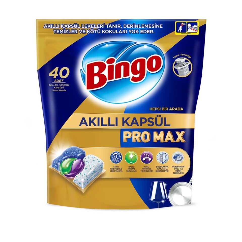 BİNGO AKILLI BULAŞIK KAPSÜLÜ PRO MAX 40LI