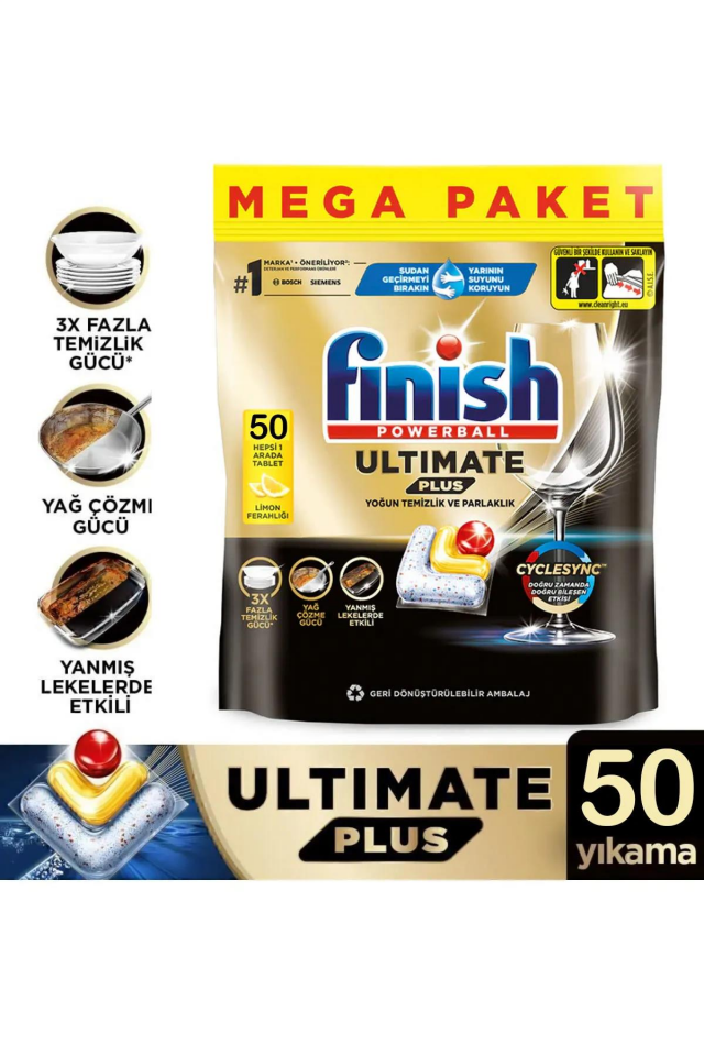 FİNİSH BULAŞ.MAKİ.TABLETİ 50Lİ ULTİMATE PLUS LİMON