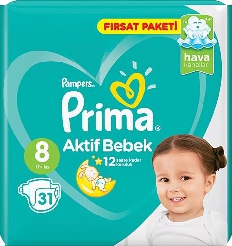 PRİMA AKTİF BEBEK FIRSAT PAKETİ 8 BEDEN 31Lİ