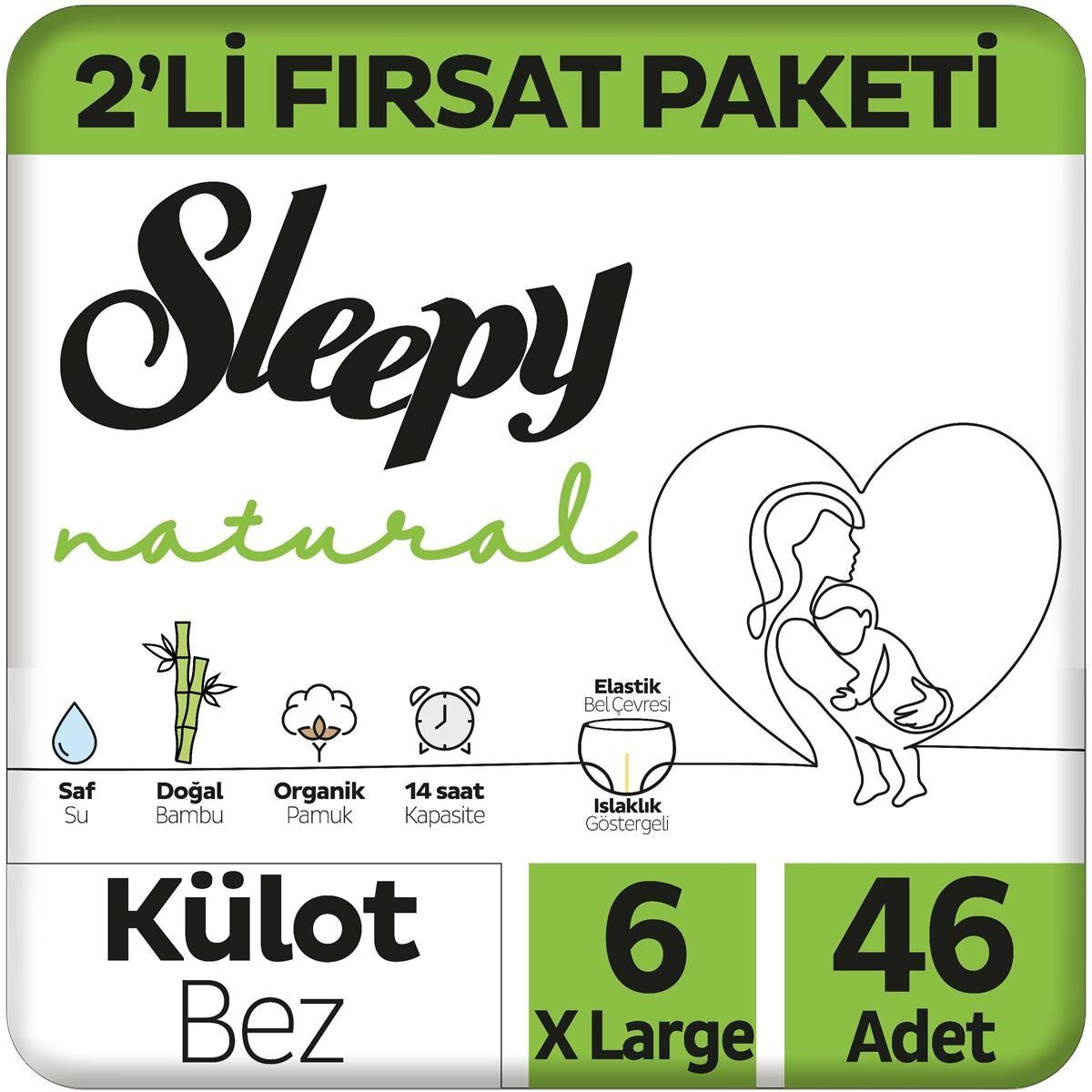 SLEEPY NATURAL 2Lİ FIRSAT PAKETİ KÜLOT XL 46LI