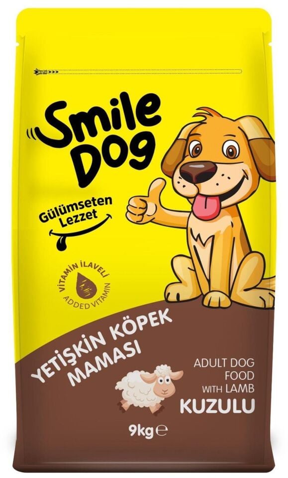 SMİLE YETİŞKİN KÖPEK MAMASI KUZULU 9 KG