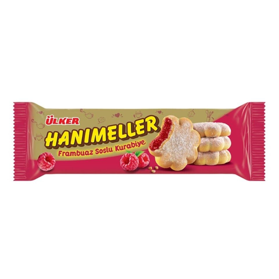 ÜLKER HANIMELLER 94,5GR FRAMBUAZ SOSLU KURABİYE
