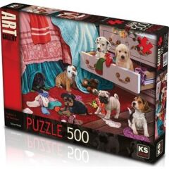 KS GAMES PUZZLE 500 PUPPİES İN THE BEDROOM