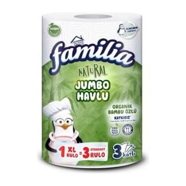 FAMİLYA NATURAL HAVLU JUMBO 1=3