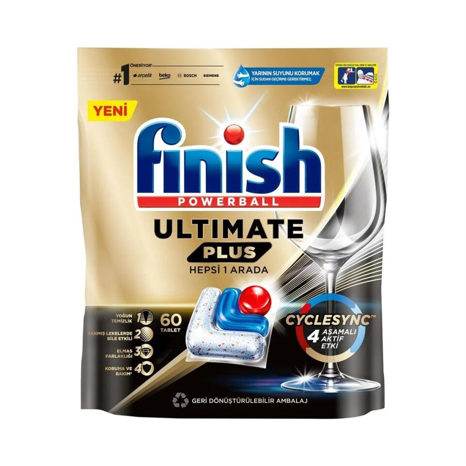 FİNİSH BULAŞIK MAKİNASI TABLETİ 60LI ULTİMATE PLUS