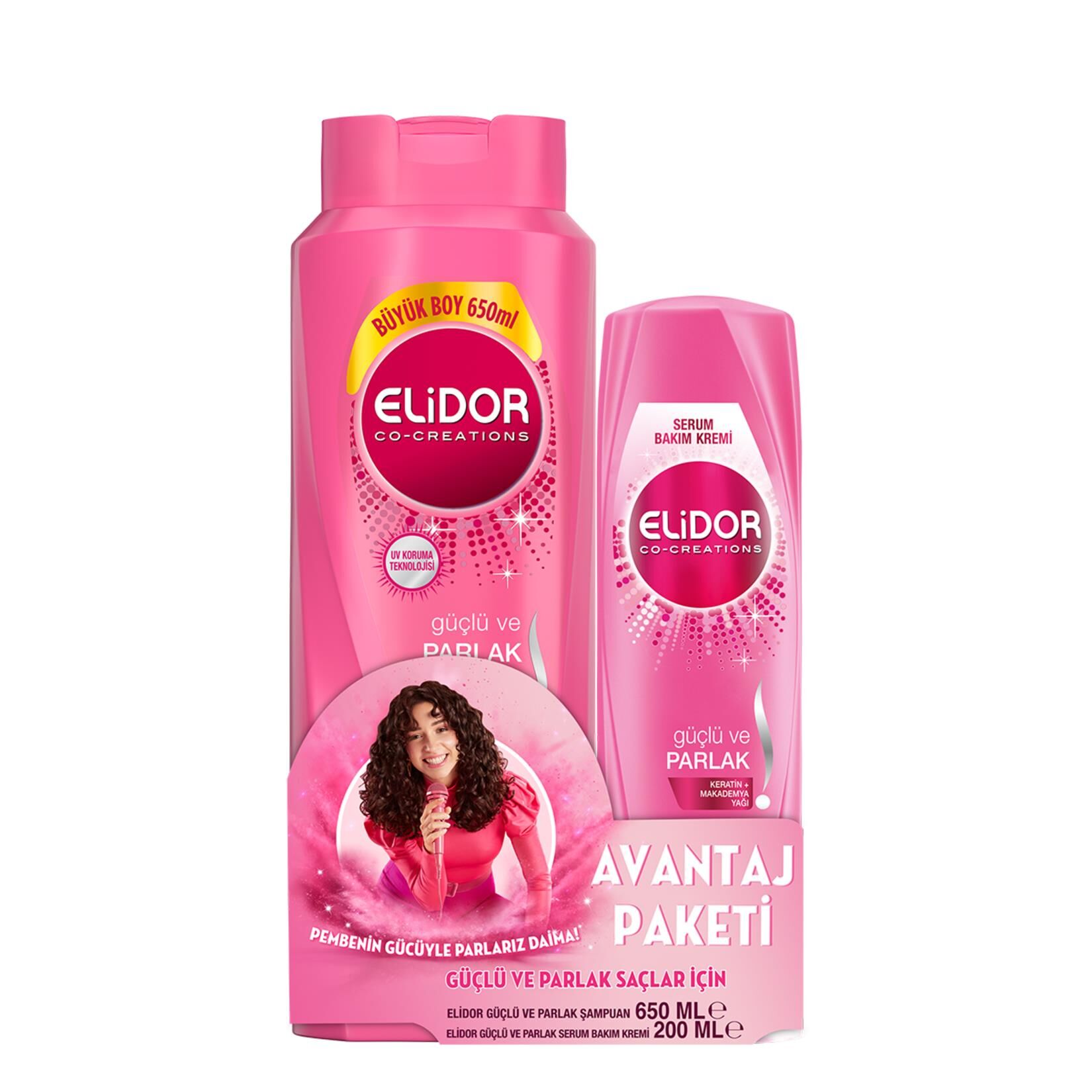 XELİDOR ŞAMPUAN 650ML GÜÇLÜ PARLAK+SAÇ KREMİ 200ML