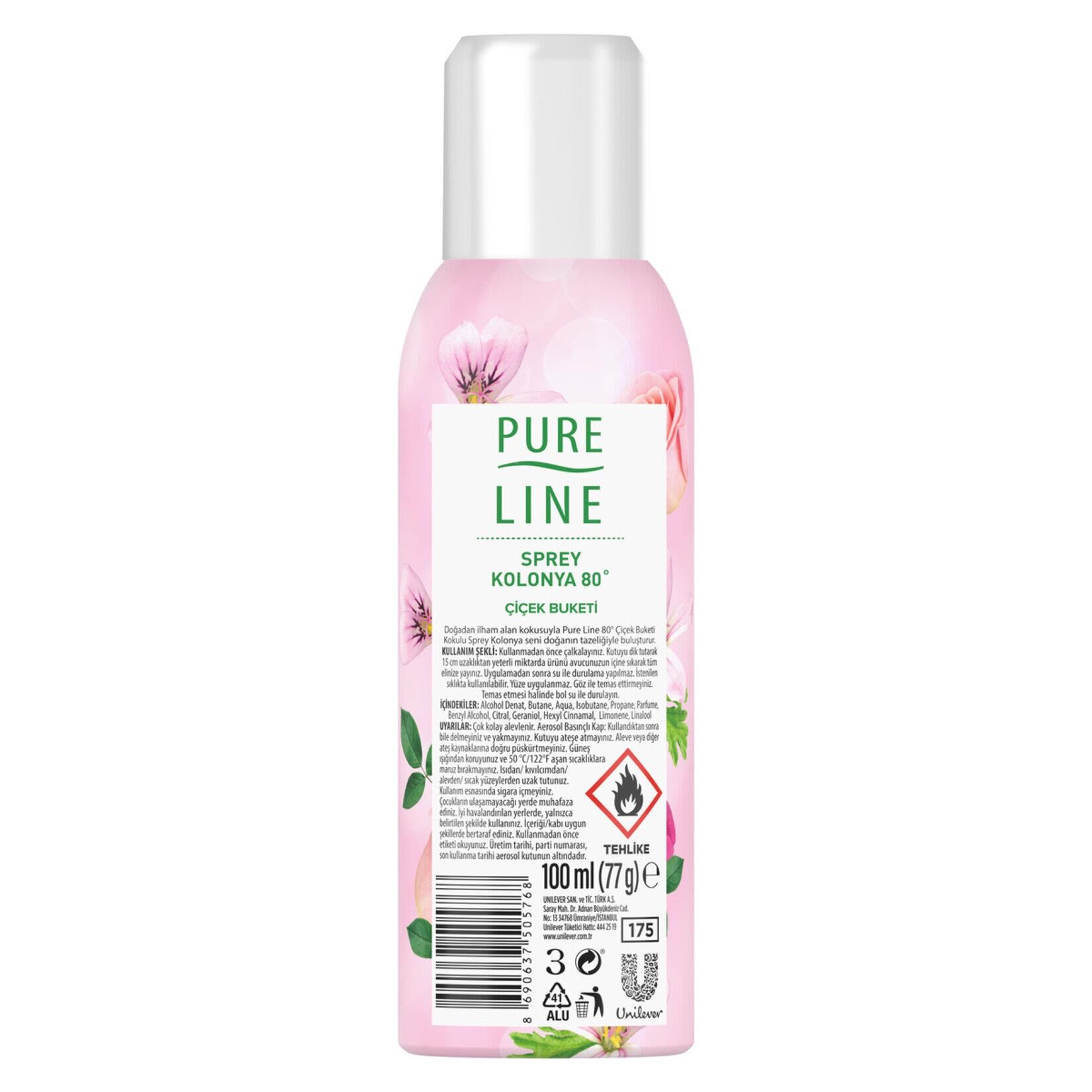 PURELİNE 100ML SPREY KOLONYA ÇİÇEK BUKETİ