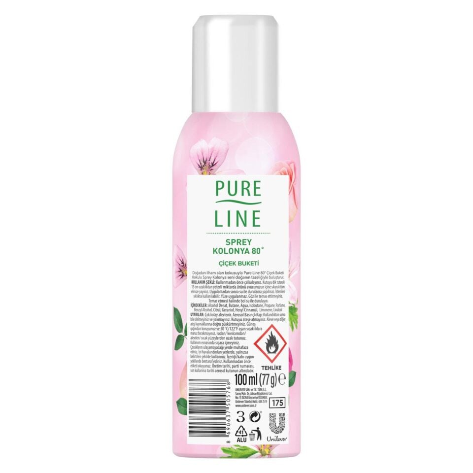 PURELİNE 100ML SPREY KOLONYA ÇİÇEK BUKETİ