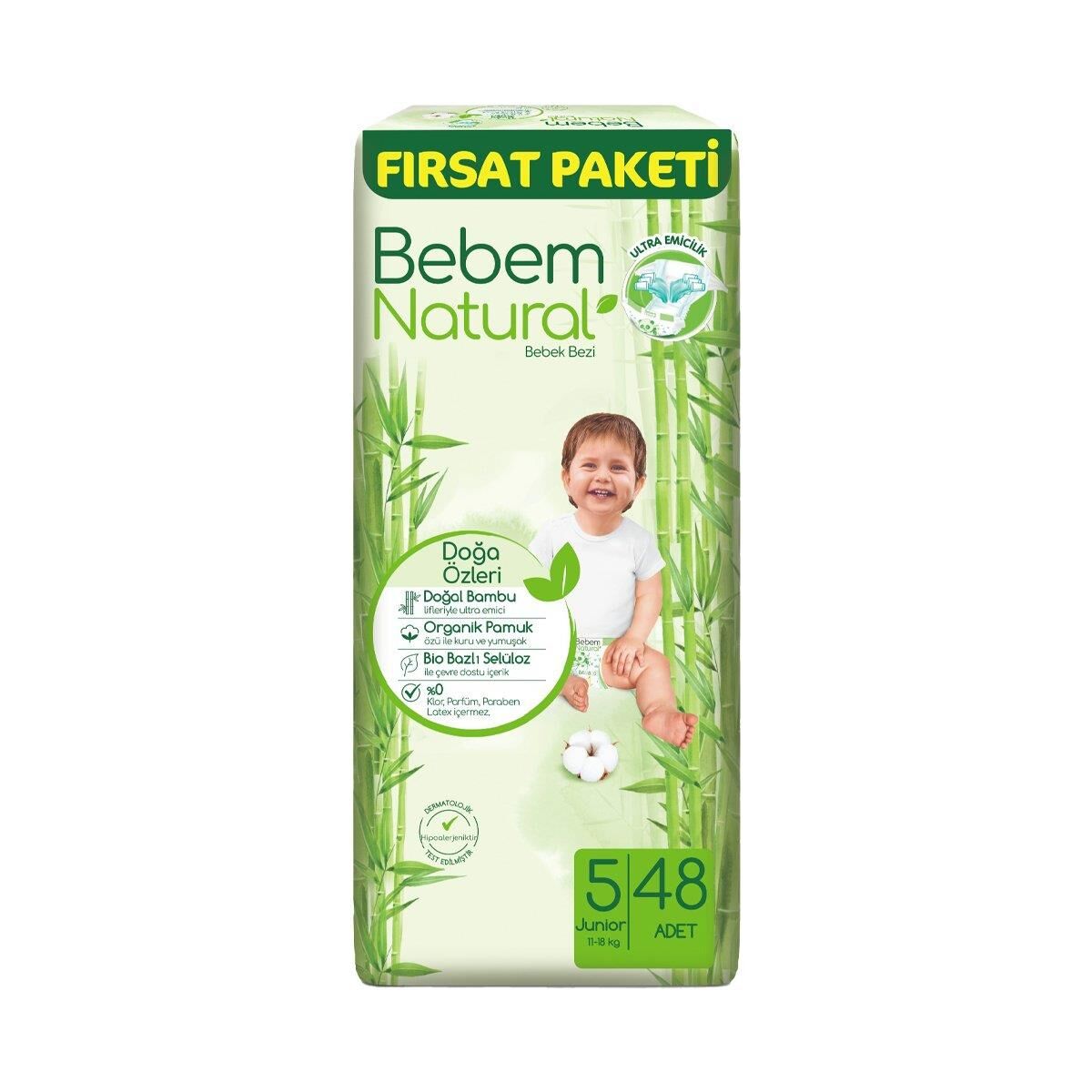 BEBEM FIRSAT PAKETİ BEBEK BEZİ NO:5 JUNİOR 48Lİ