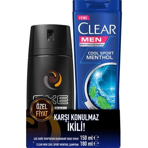 XAXE DEODORANT 150ML DARK +CLEAR COL 180ML 2Lİ SET