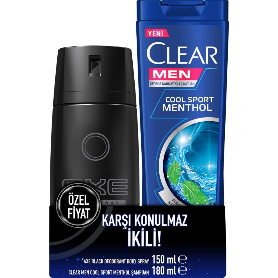 XAXE DEODORANT 150ML BLACK +CLE COOL 180ML 2Lİ SET
