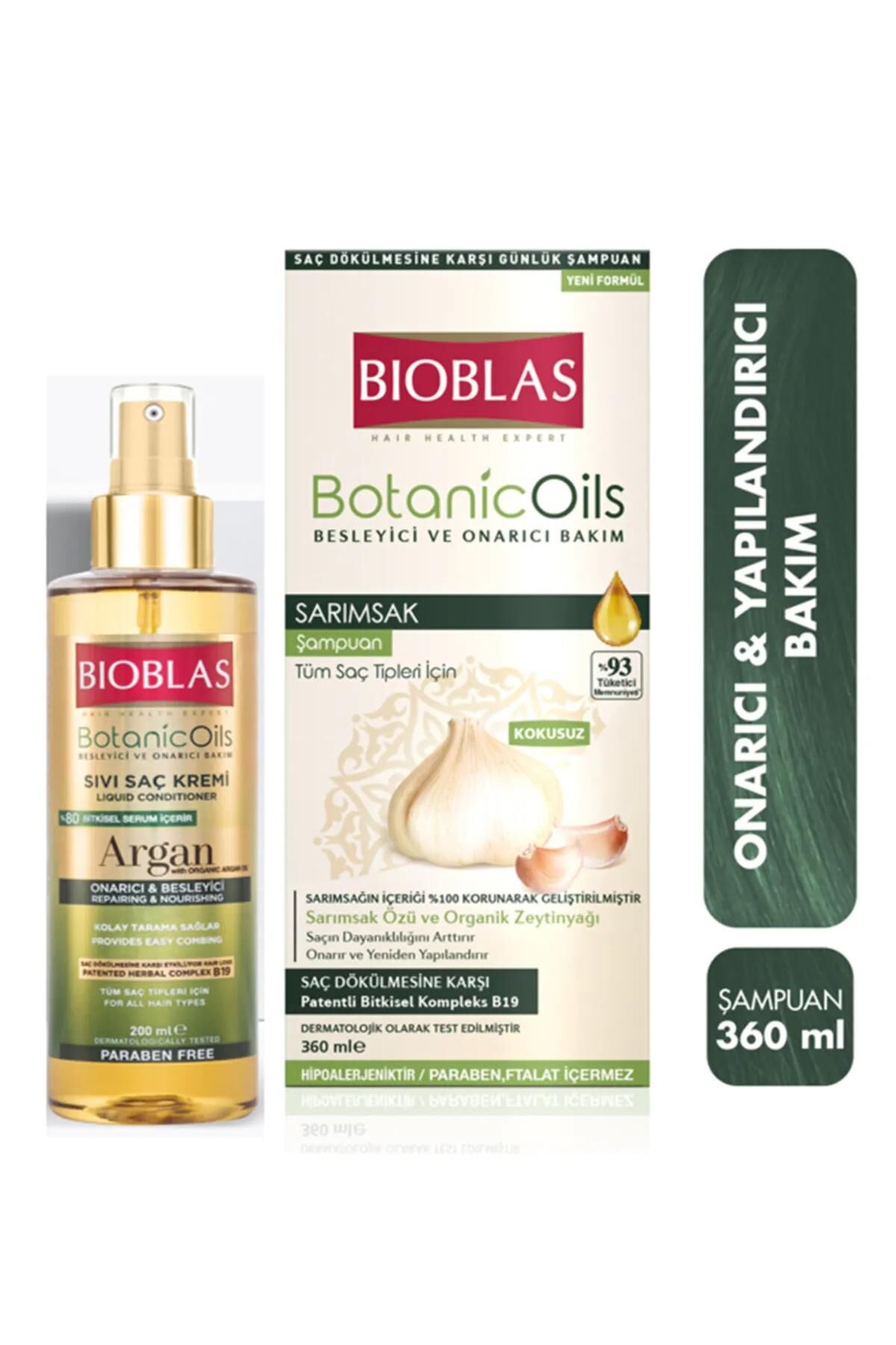 BİOBLAS ŞAMPUAN 360ML SARIMSAK+SIVI SAÇ KREM 200ML
