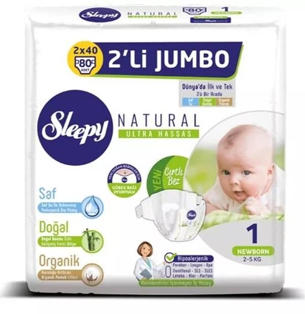 XSLEEPY CIRTLI BEZ JUMBO YENİDOĞAN NO:1 80Lİ