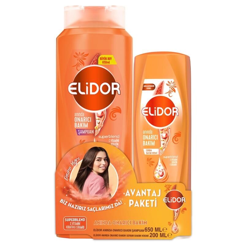 XELİDOR ŞAMPUAN ONARICI 650ML+SERUM KREMİ 200ML