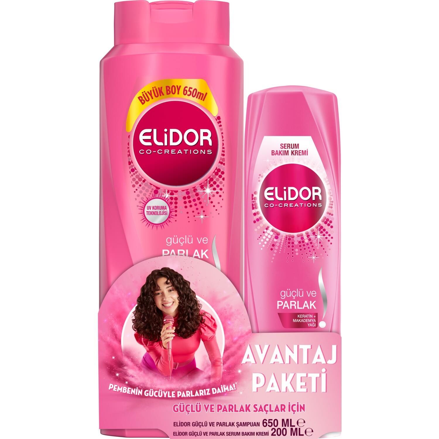 XELİDOR ŞAMPUAN GÜÇLÜ PARLAK 650ML +  KREMİ 200ML