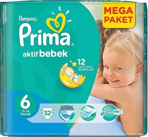 PRİMA AKTİF BEBEK JUMBO EKONOMİK EXTRA LARGE 26LI