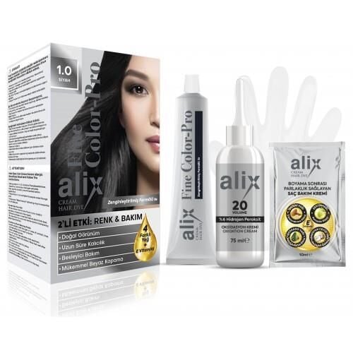 ALİX KİT SAÇ BOYASI 50ML 1.0 SİYAH