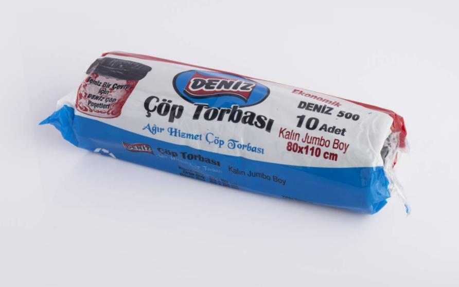 DENİZ ÇÖP POŞETİ 80X110 500GR SİYAH KALIN JUMBO