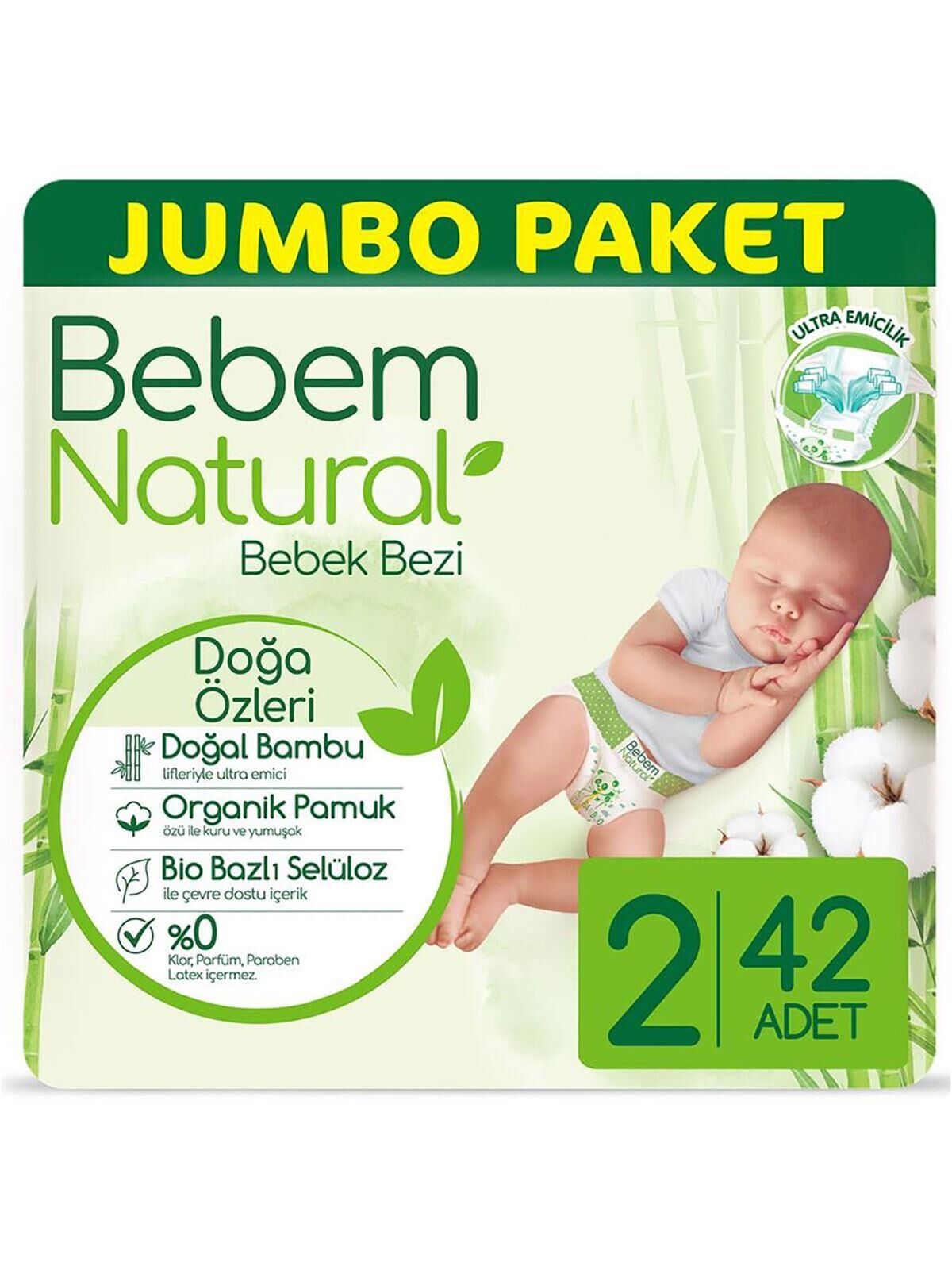 BEBEM NATURAL BEBEK BEZİ JUMBO NO:2 MİNİ 42Lİ
