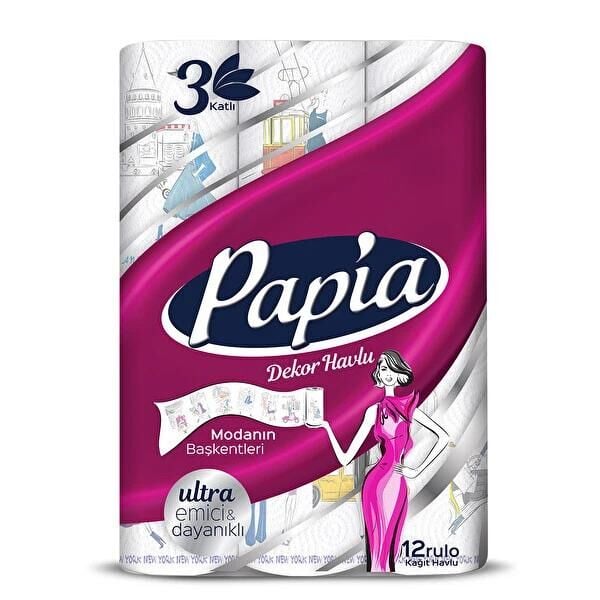 PAPİA HAVLU 12Lİ DEKOR