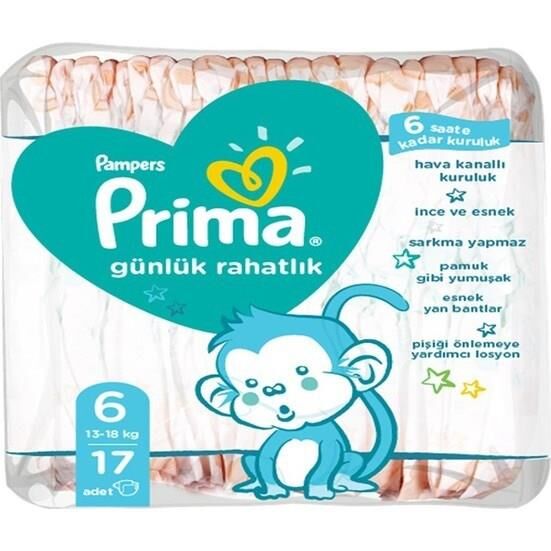 PRİMA GÜNLÜK RAHATLIK NO:6 EXTRA LARGE 17Lİ