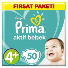 PRİMA AKTİF BEBEK FIRSAT PAKET MAXİPLUS NO:4+ 50Lİ