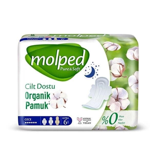 MOLPED PURE SOFT TEKLİ GECE 6LI