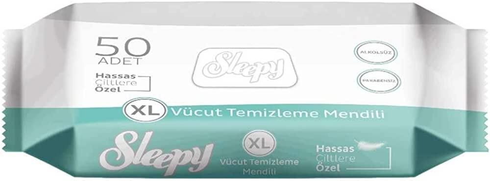 SLEEPY SENSİTİVE VÜCUT TEMİZLEME MENDİLİ 50Lİ
