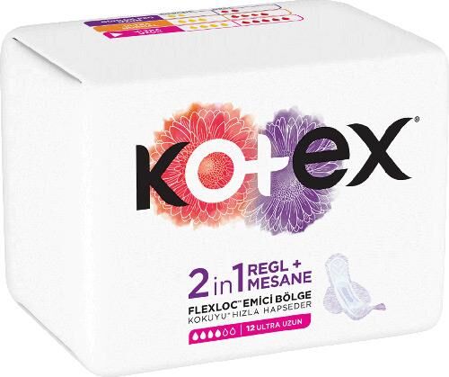KOTEX ULTRA UZUN 2İN1 ARADA REGL+MESANE 12Lİ