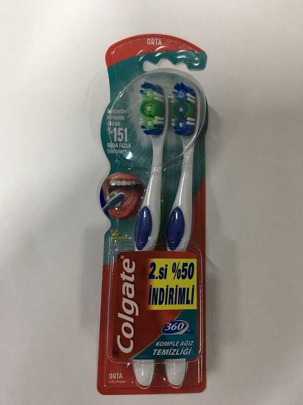 COLGATE DİŞ FIRÇASI 360 W.MOUTH MEDIUM (1+1)