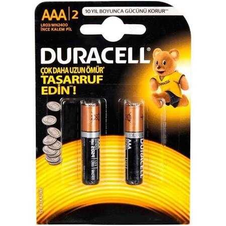 DURACELL İNCE PİL 2Lİ AAA